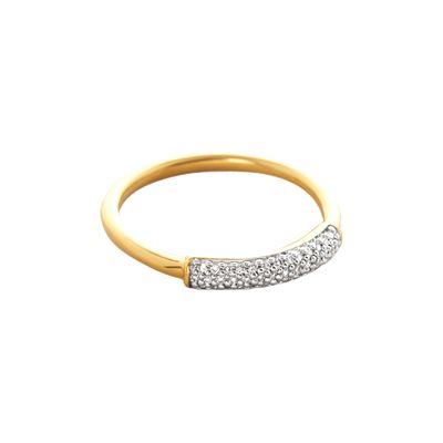 Anello impilabile da donna in argento sterling 925 placcato oro 18 carati con zirconi