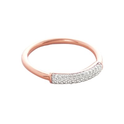 Anello impilabile da donna in argento sterling 925 placcato oro 18 carati con zirconi
