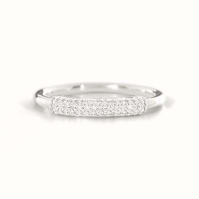 Anello impilabile da donna in argento sterling 925 placcato oro 18 carati con zirconi