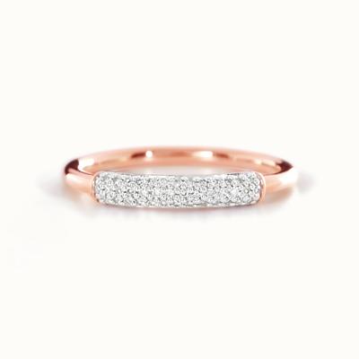 Anello impilabile da donna in argento sterling 925 placcato oro 18 carati con zirconi