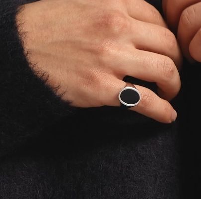 Anello di sigillo maschile in argento sterling 925