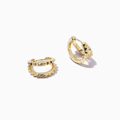 Unico 18K Dorato Piramide 925 Sterling Silver doppio abbracciate orecchini Chunky gioielli impermeabili