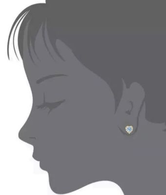 925 Sterling Silver 14K Gold Plated Heart CZ Baby Stud Orecchini