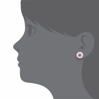 Orecchini a lobo a fiore in argento 925 con zirconi per bambini, MOQ 30PRS
