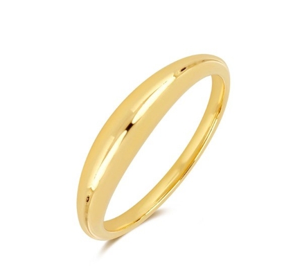 Anelli da donna impilabili in argento sterling Boho piatto placcato oro 18 carati