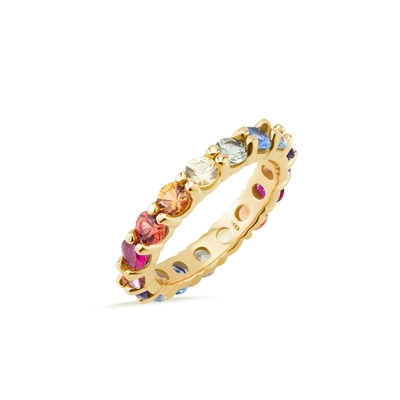 Accessoari in zircone cubo colorato di punta unica Donna 925 Sterling Silver Eternity Band Ring