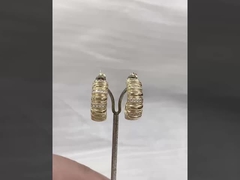 Eco-friendly 18K Gold Plated Multi Small Dot Beads Hoop Earrings per donne ragazze 2021