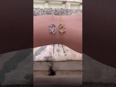 925 Sterling Silver Elephant Bracelet con Micro Insert Technology e Bianco Diamante CZ