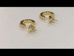 Ricambi in oro 18K mini cubo zircon piccolo anelli a anello aperto con taglio principessa