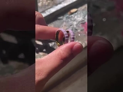 925 Sterling Silver Enamel Girl's Ring con Banda Eternity Dorata 18K fatta a mano